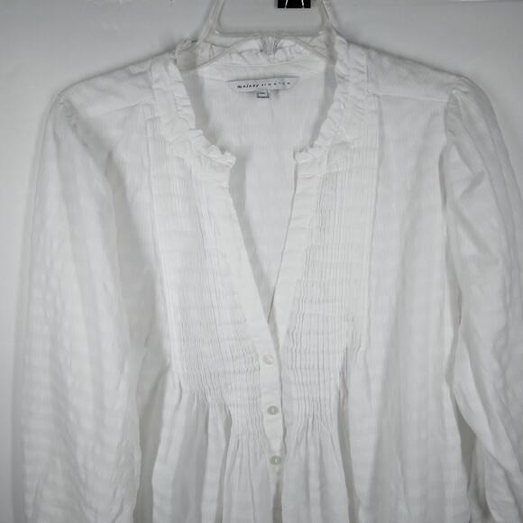 The Nines by Hatch Long Sleeve Pintuck Maternity Shirt White size XXL - Picture 6 of 9